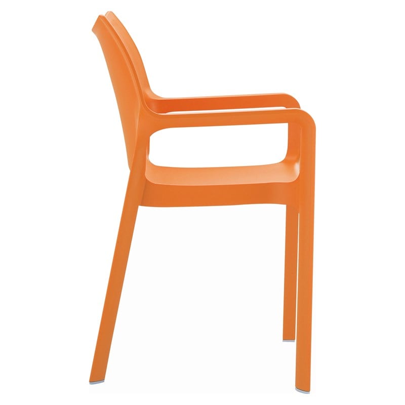 Pacific rabat banan Compamia Diva Resin Outdoor Patio Dining Arm Chair in Orange | Cymax  Business