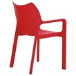 Compamia Diva Resin Outdoor Patio Dining Arm Chair in Red