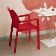 Compamia Diva Resin Outdoor Patio Dining Arm Chair in Red