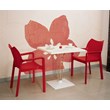 Compamia Diva Resin Outdoor Patio Dining Arm Chair in Red
