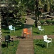 Compamia Diva Resin Outdoor Patio Dining Arm Chair in Red