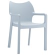 Compamia Diva Resin Outdoor Patio Dining Arm Chair in Silver