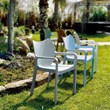 Compamia Diva Resin Outdoor Patio Dining Arm Chair in Silver