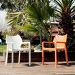 Compamia Diva Resin Outdoor Patio Dining Arm Chair in Silver