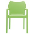 Compamia Diva Resin Outdoor Patio Dining Arm Chair in Tropical Green