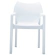 Compamia Diva Resin Outdoor Patio Dining Arm Chair in White