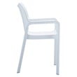 Compamia Diva Resin Outdoor Patio Dining Arm Chair in White