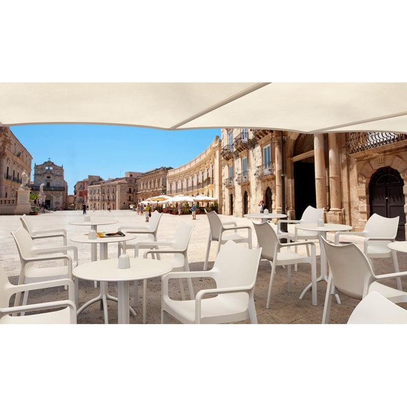 Compamia Diva Resin Outdoor Patio Dining Arm Chair in White