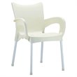 Compamia Romeo Resin Patio Dining Arm Chair in Beige