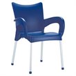 Compamia Romeo Resin Patio Dining Arm Chair in Dark Blue