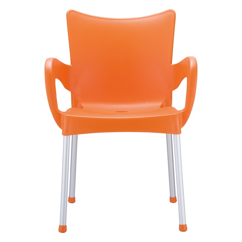 Compamia Romeo Resin Patio Dining Arm Chair in Orange