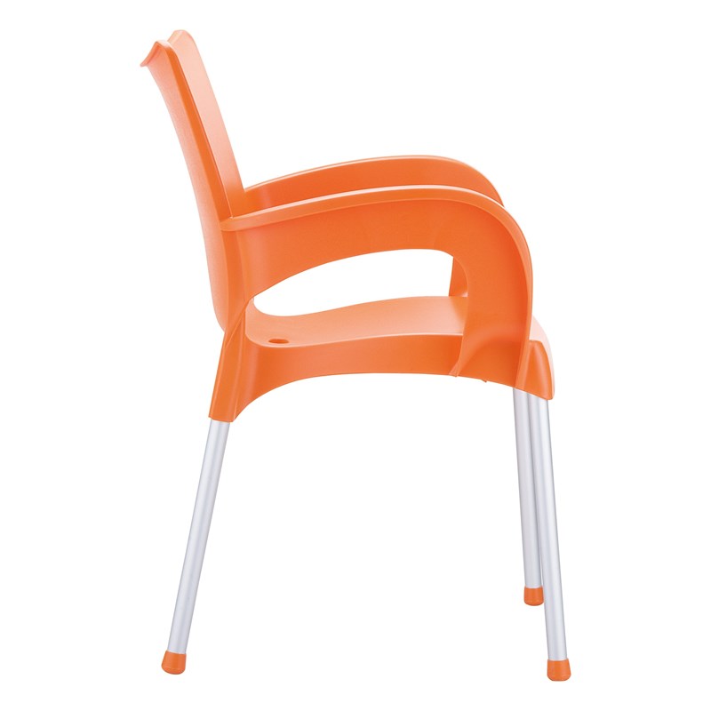 Compamia Romeo Resin Patio Dining Arm Chair in Orange