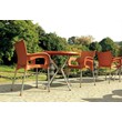 Compamia Romeo Resin Patio Dining Arm Chair in Orange