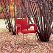 Compamia Romeo Resin Patio Dining Arm Chair in Red