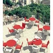 Compamia Romeo Resin Patio Dining Arm Chair in White