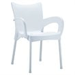 Compamia Romeo Resin Patio Dining Arm Chair in White