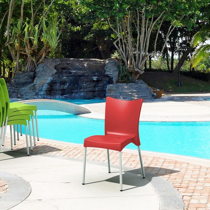 Compamia Juliette Resin Patio Dining Chair in Red