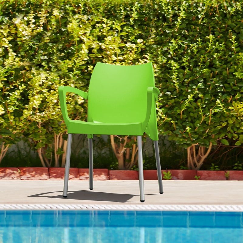 Compamia Dolce Resin Outdoor Arm Chair in Apple Green