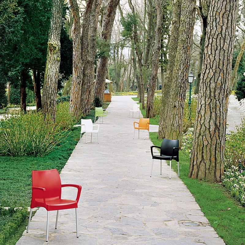 Compamia Dolce Resin Outdoor Arm Chair in Apple Green