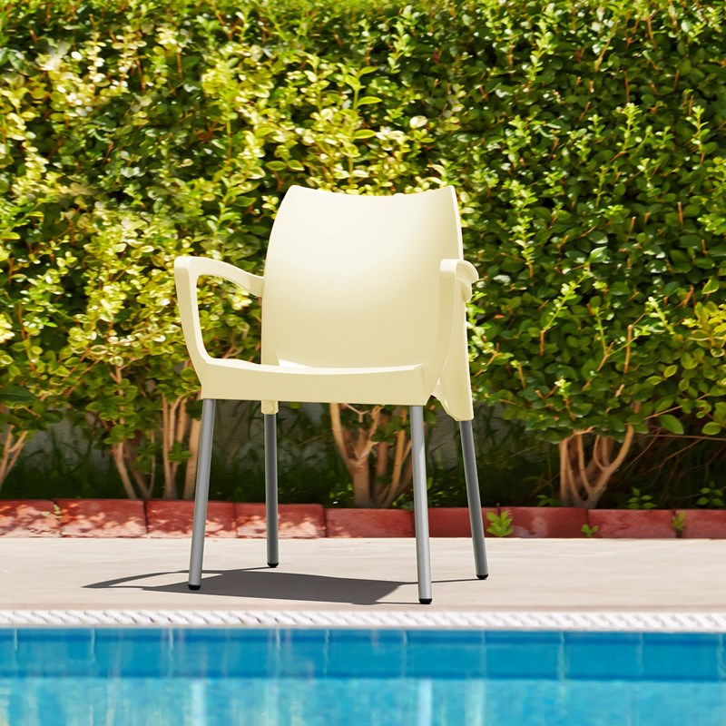 Compamia Dolce Resin Outdoor Arm Chair in Beige