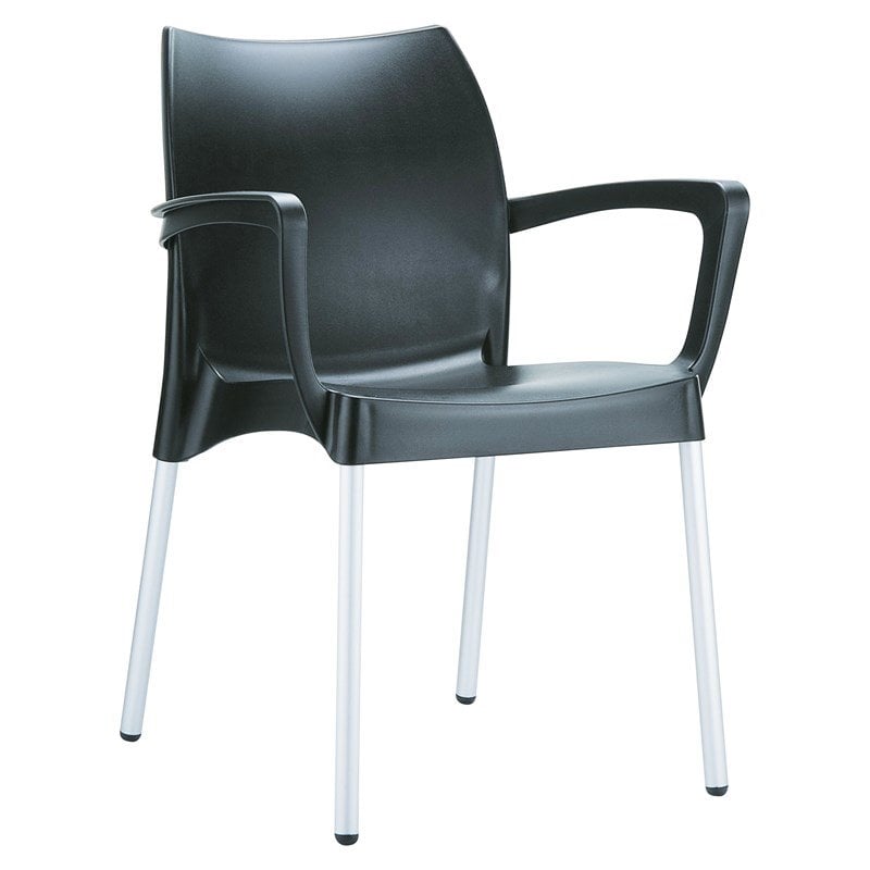 Compamia Dolce Resin Outdoor Arm Chair in Black