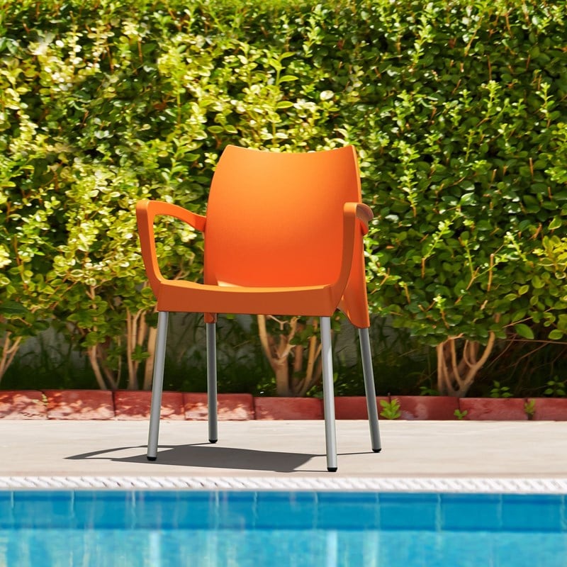 Compamia Dolce Resin Outdoor Arm Chair in Orange