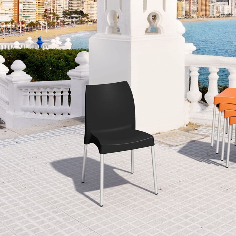 Compamia Vita Resin Outdoor Patio Dining Chair in Black