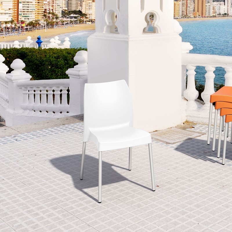 Compamia Vita Resin Outdoor Patio Dining Chair in White