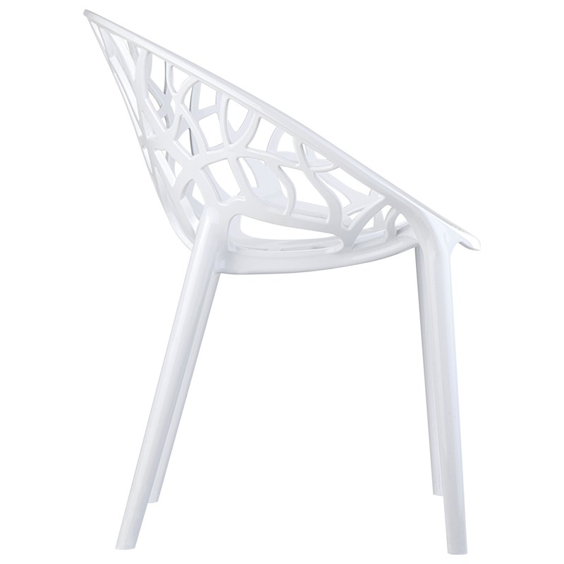 Compamia Crystal Polycarbonate Patio Dining Chair in Glossy White