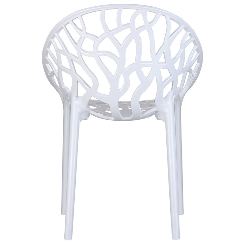 Compamia Crystal Polycarbonate Patio Dining Chair in Glossy White