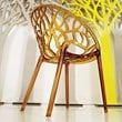 Compamia Crystal Polycarbonate Patio Dining Chair in Amber