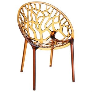Compamia Crystal Polycarbonate Patio Dining Chair in Amber