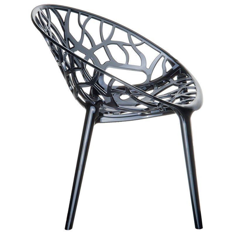 Compamia Crystal Polycarbonate Patio Dining Chair in Black