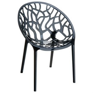 Compamia Crystal Polycarbonate Patio Dining Chair in Black