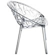 Compamia Crystal Polycarbonate Patio Dining Chair in Transparent