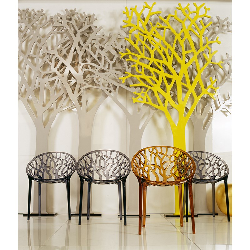 Compamia Crystal Polycarbonate Patio Dining Chair in Transparent
