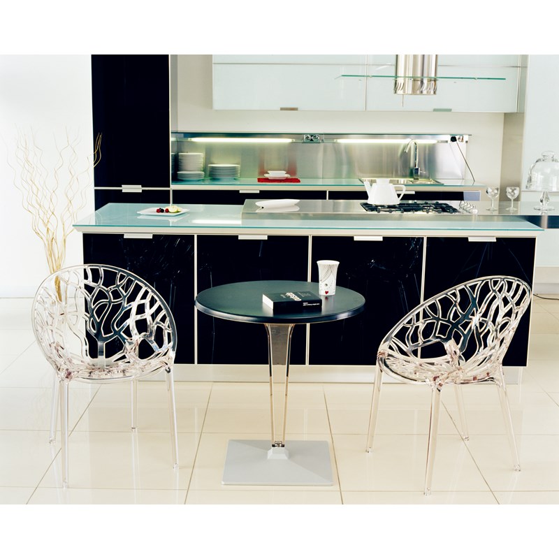 Compamia Crystal Polycarbonate Patio Dining Chair in Transparent