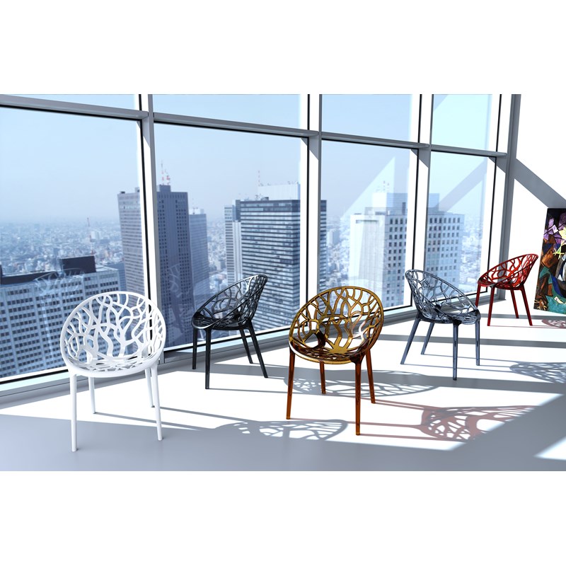 Compamia Crystal Polycarbonate Patio Dining Chair in Transparent
