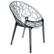 Compamia Crystal Polycarbonate Patio Dining Chair in Smoke Gray