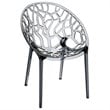 Compamia Crystal Polycarbonate Patio Dining Chair in Smoke Gray