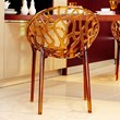 Compamia Crystal Polycarbonate Patio Dining Chair in Orange