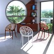 Compamia Crystal Polycarbonate Patio Dining Chair in Orange