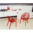 Compamia Crystal Polycarbonate Patio Dining Chair in Red