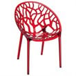 Compamia Crystal Polycarbonate Patio Dining Chair in Red