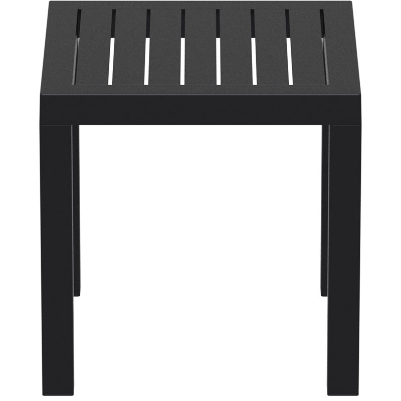 Compamia Ocean Square Resin Patio Side Table In Black Isp066 Bla Compamia Ocean Square Resin Patio Side Table In Black