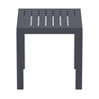 Compamia Ocean Square Resin Patio Side Table in Dark Gray