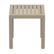 Compamia Ocean Square Resin Patio Side Table in Dove Gray