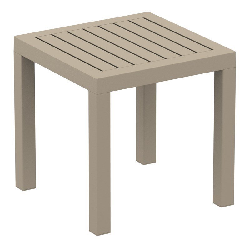 Compamia Ocean Square Resin Patio Side Table In Dove Gray Isp066 Dvr