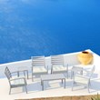 Compamia Ocean Square Resin Patio Side Table Silver Gray