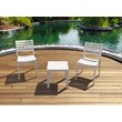 Compamia Ocean Square Resin Patio Side Table in White